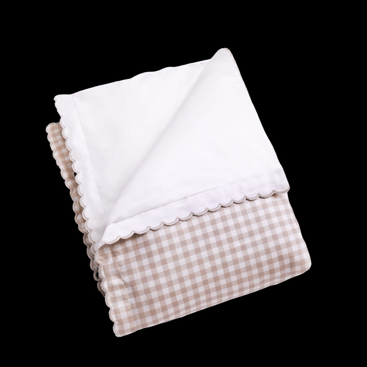 Picnic Gingham Baby Duvet in Beige