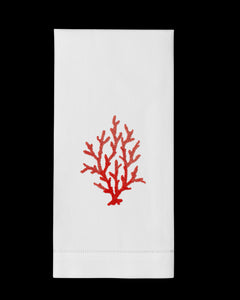 Coral Knot Red Hand Towel