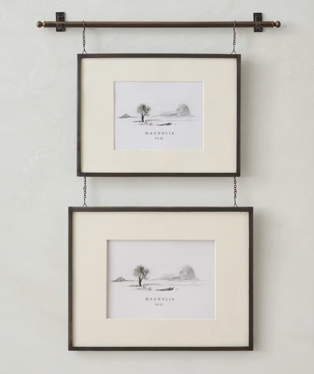 Colleen Antique Bronze Rail Double Picture Frame