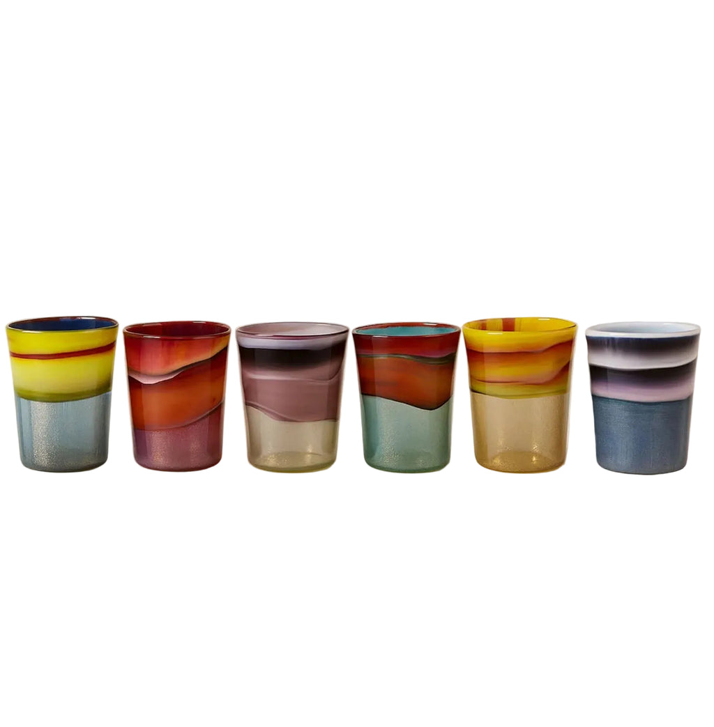 Les Eclats Murano Glasses, Set of 6