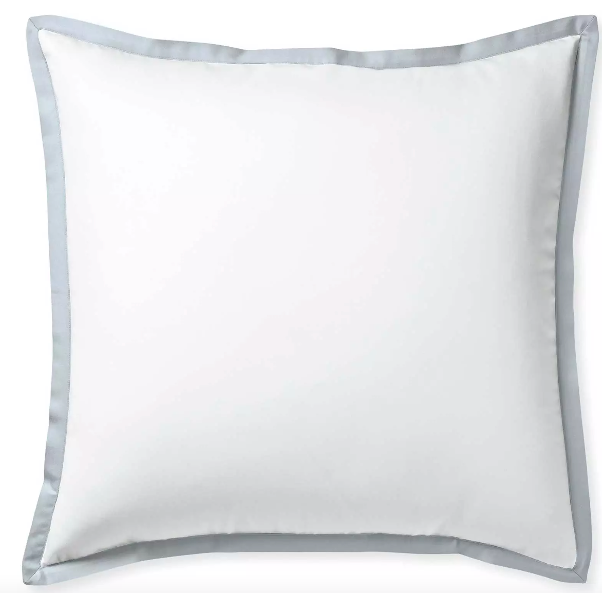 Border Frame Sateen Sham, Euro, Sky color