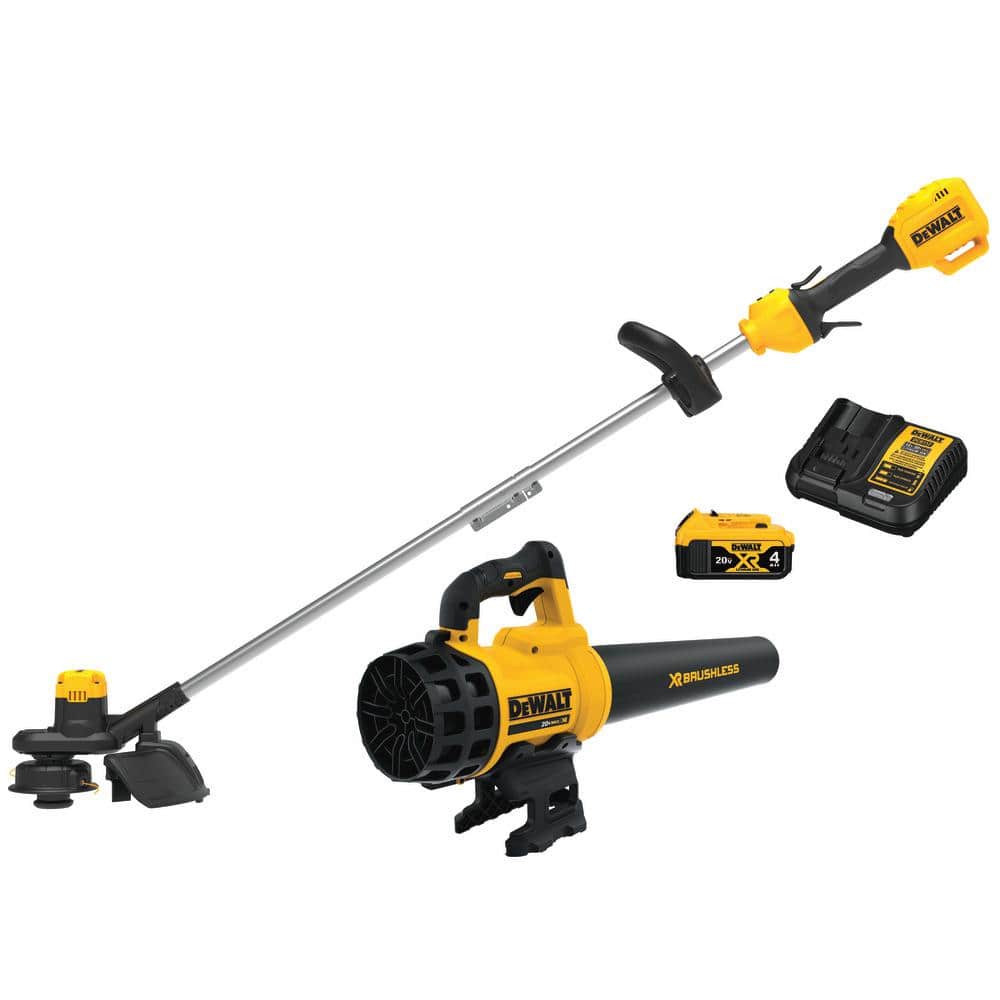 20V Cordless Battery Powered String Trimmer & Blower Combo Kit