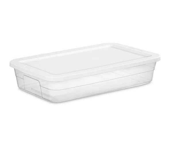 41qt Clear Under Bed Storage Box White - Brightroom™