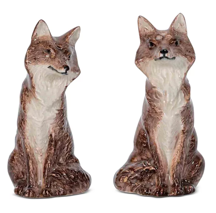 Clever Creatures Walnut Fox Salt and Pepper Set