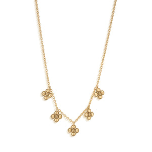 Berry Clover Multi Station Necklace in Gold