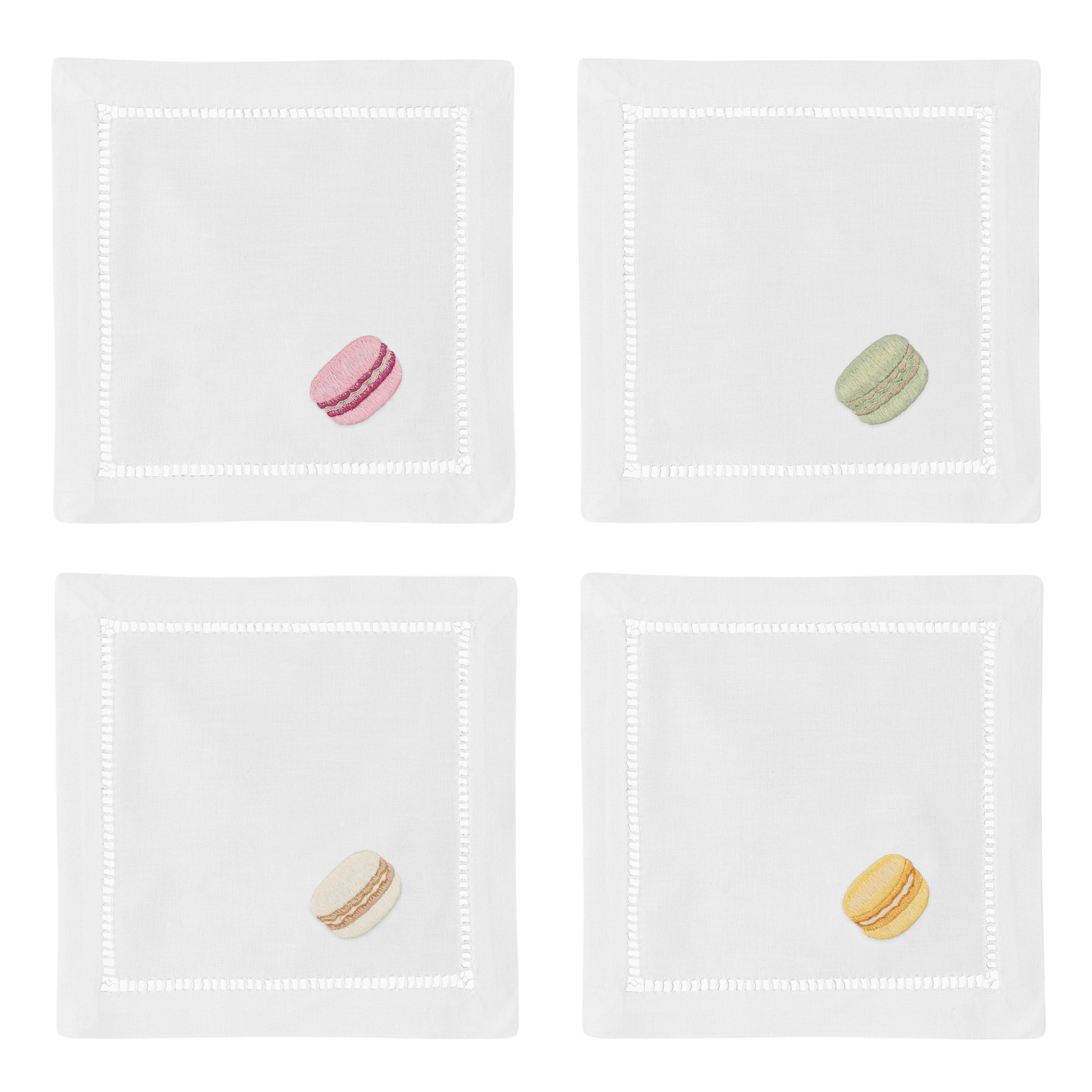 Macarons Cocktail Napkins, Mixed Set of 4