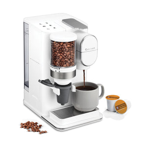 Conical Burr Grind & Brew Single Serve Coffeemaker in White