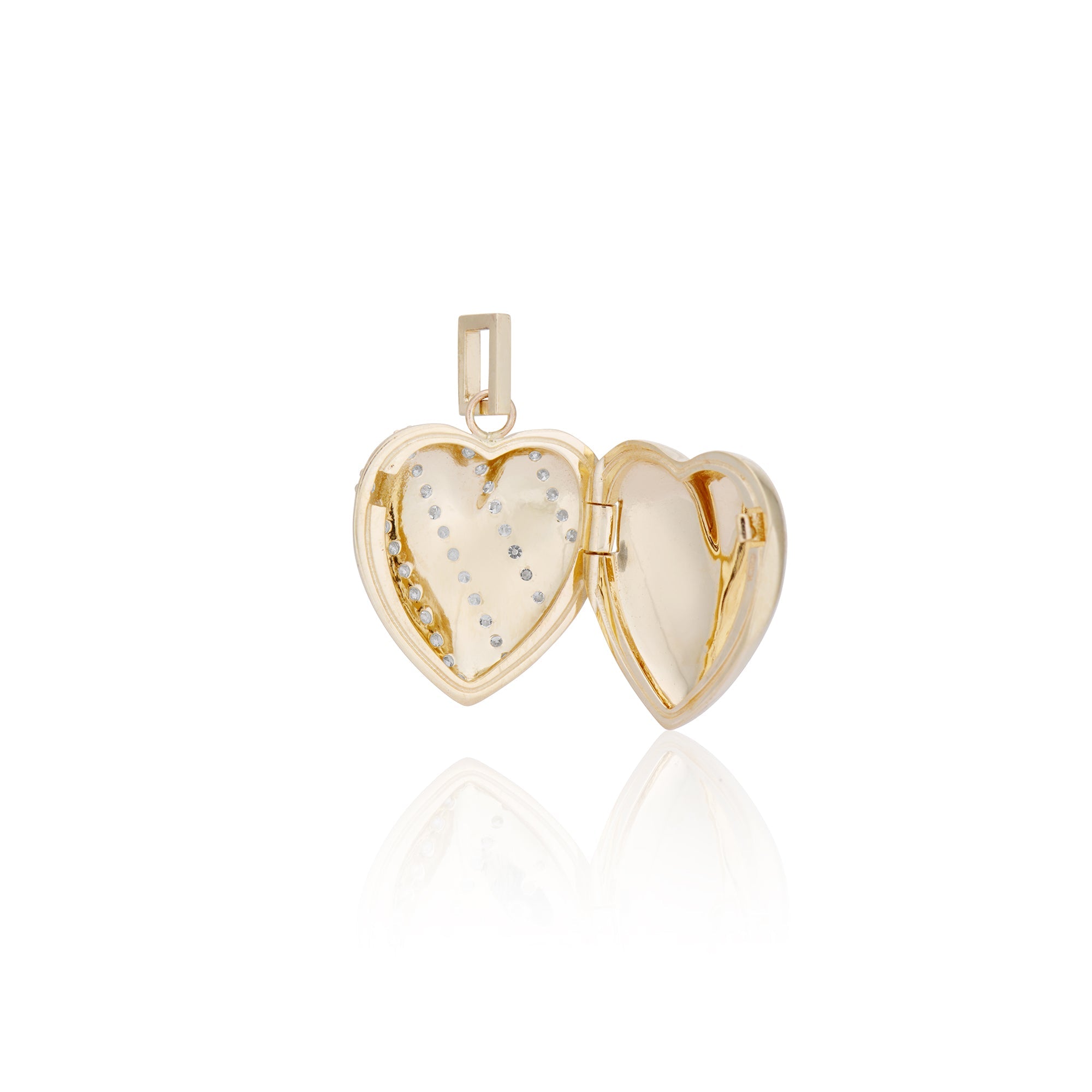 Diamond Heart Stripe Locket