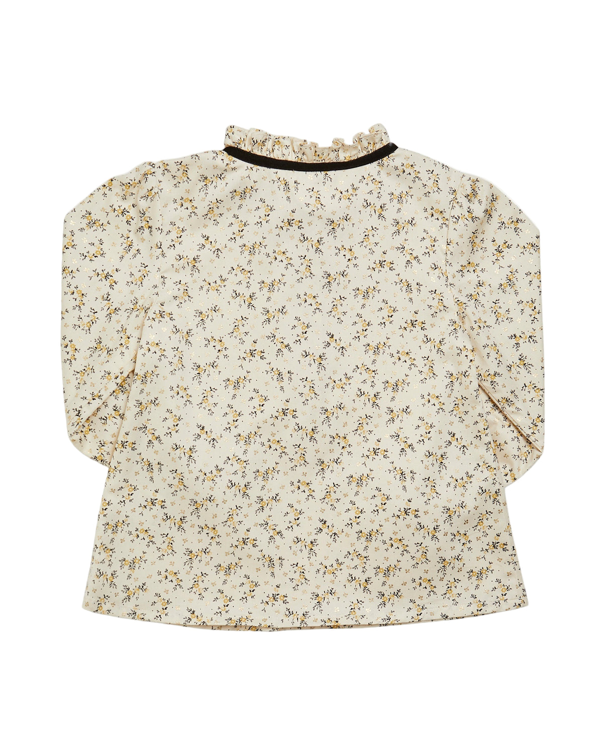 Floral blouse with long sleeves on a white background
