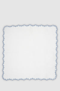 Escamas Linen Dinner Napkin in Blue