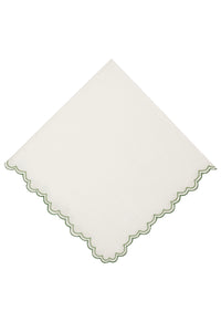 Escama Linen Dinner Napkin in Green