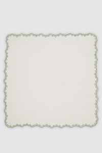 Escama Linen Dinner Napkin in Green