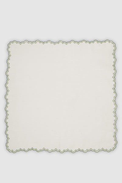 Escama Linen Dinner Napkin in Green