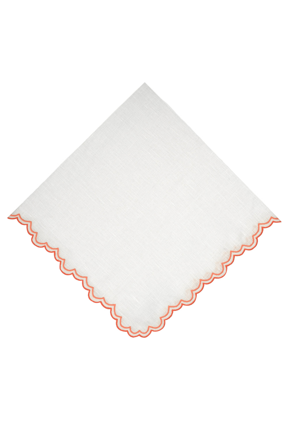 Escamas Linen Dinner Napkin in Coral
