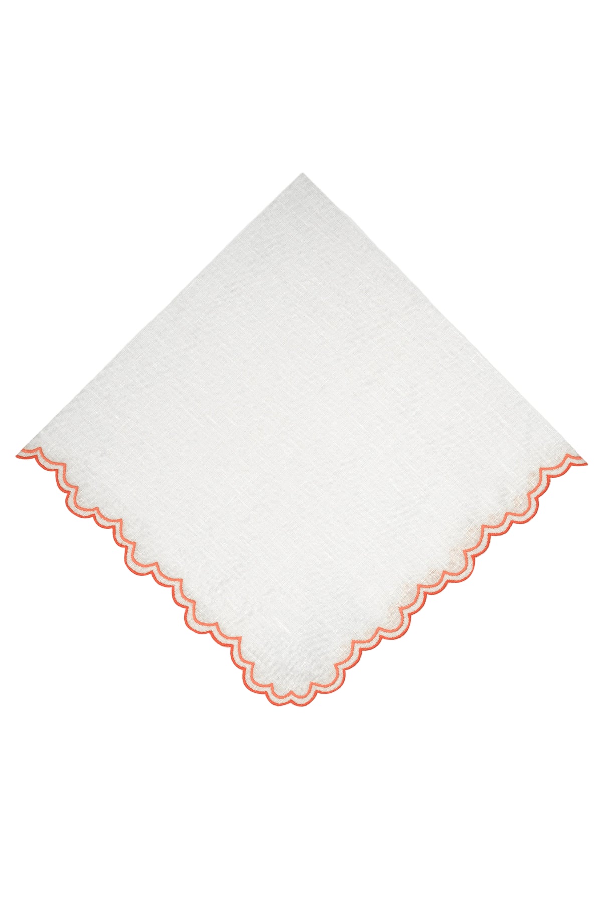 Escamas Linen Dinner Napkin in Coral