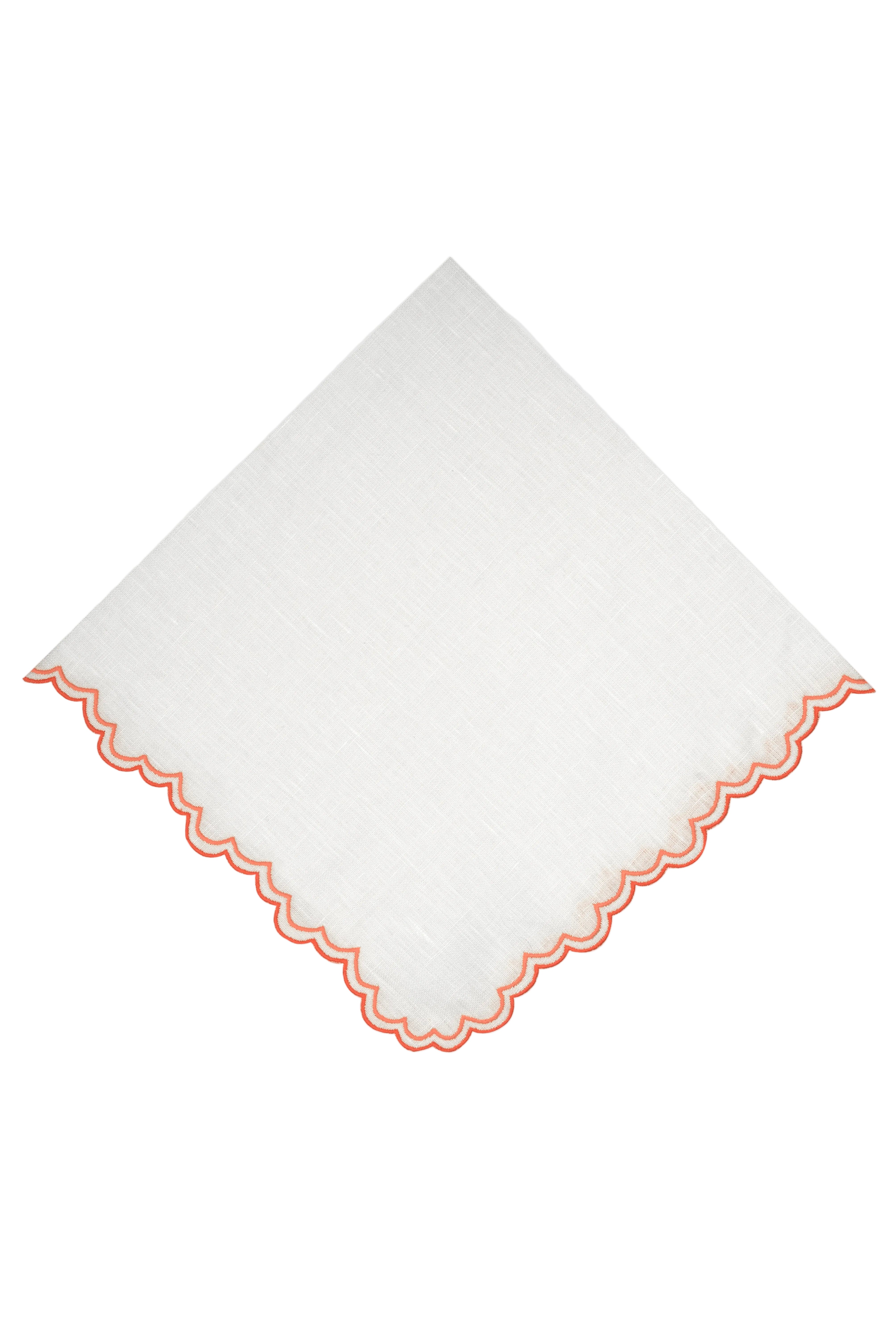 Escamas Linen Dinner Napkin in Coral