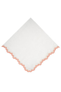 Escamas Linen Dinner Napkin in Coral
