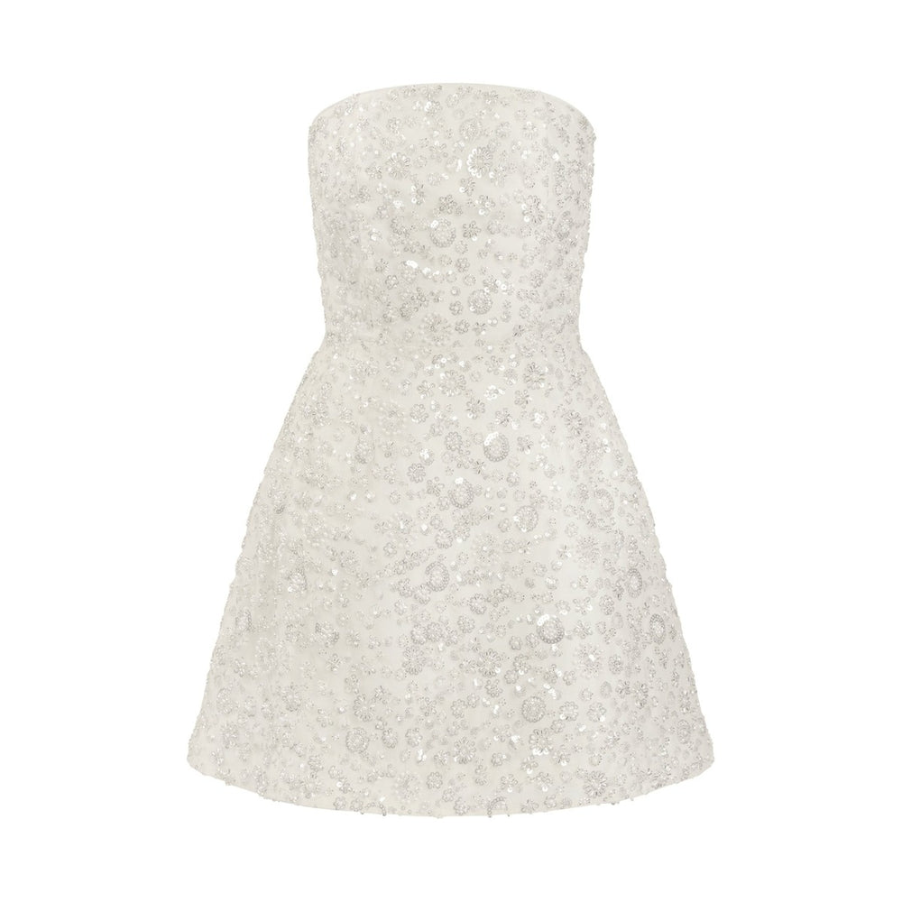Dottie Beaded Mini Dress in Sugar Swizzle Ivory