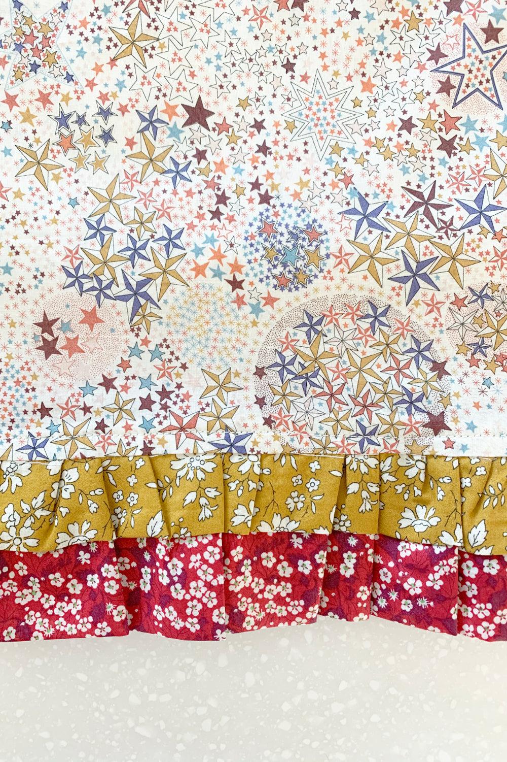 Double Ruffle Edge Tablecloth made with Liberty Fabric ADELAJDA & CAPEL & MITSI VALERIA - Coco & Wolf