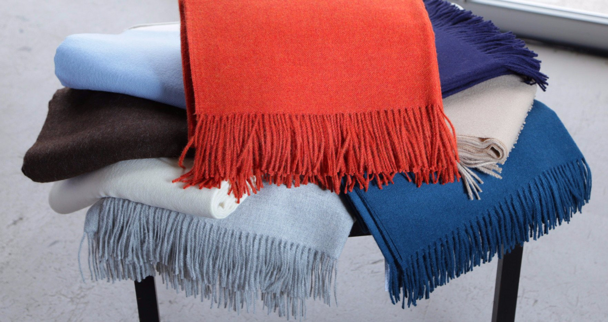 Baby Alpaca Throw Blanket with Fringe