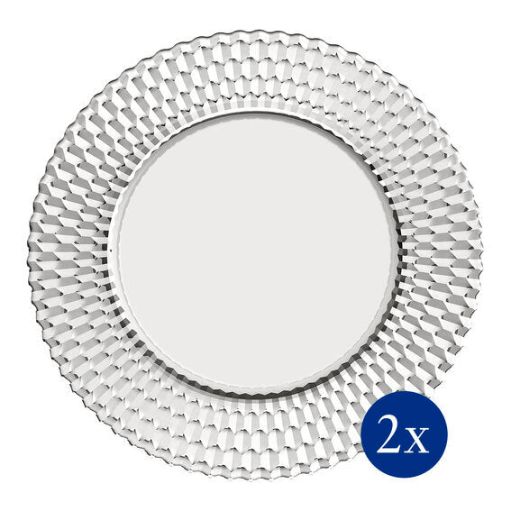 Boston Buffet Plate Pair in Clear, Set of 2