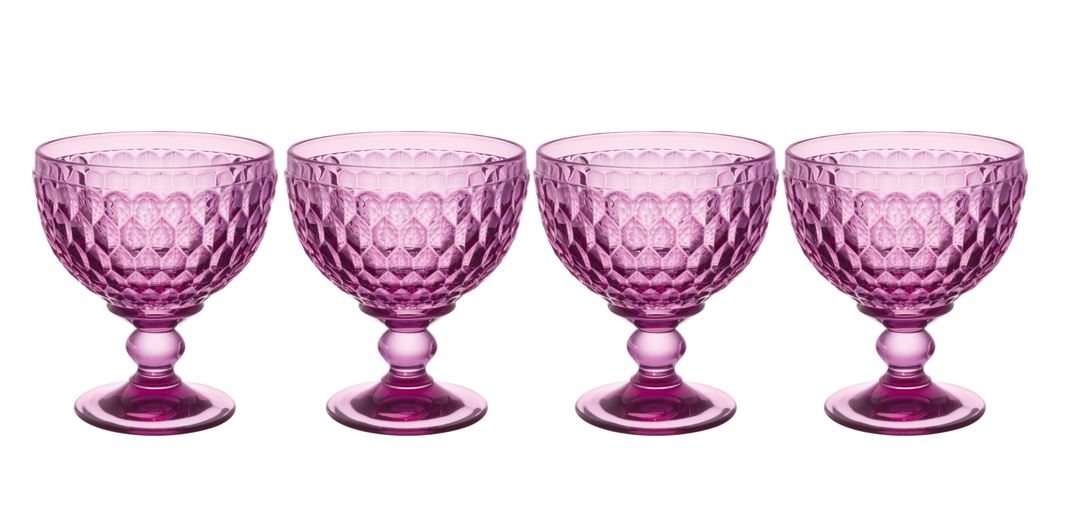 Boston Berry Champagne / Dessert Bowl in Berry, Set of 4