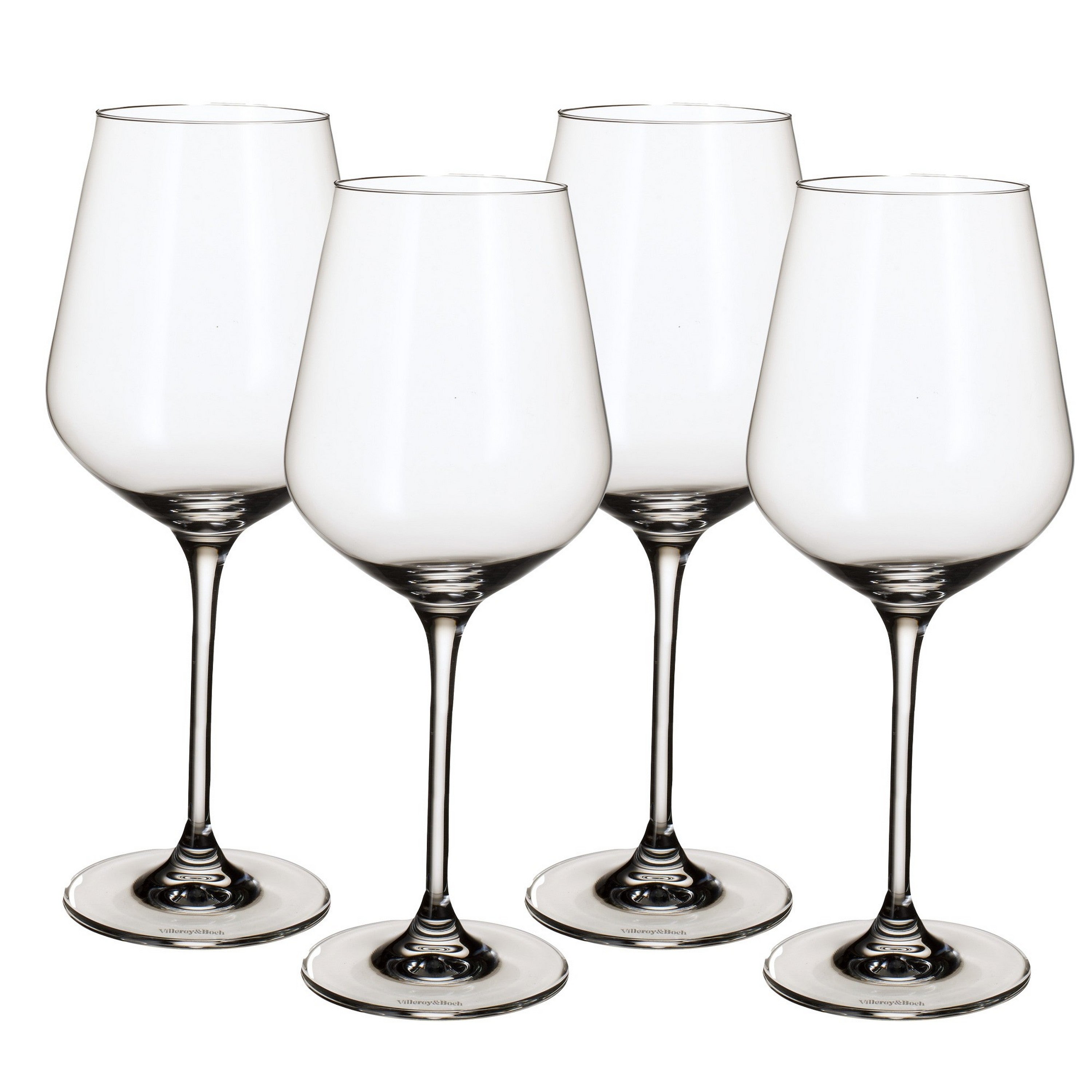 La Divina Burgundy in Clear, Set of 4