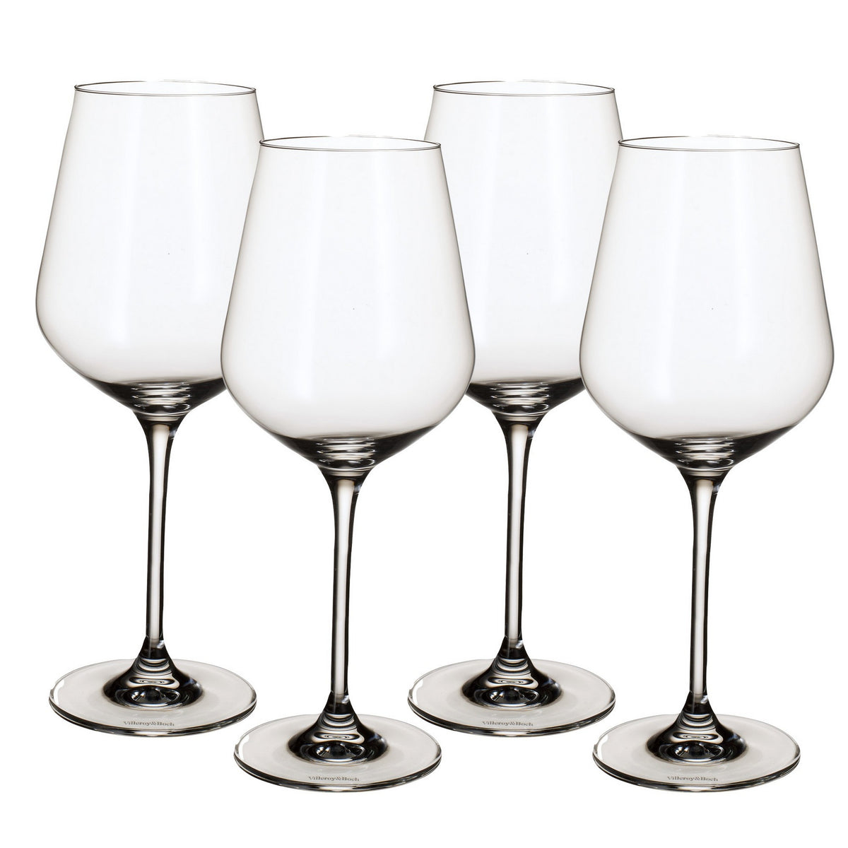 La Divina Burgundy in Clear, Set of 4