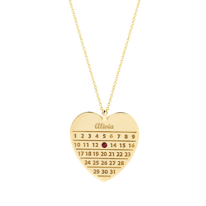 Heart Diamond Days Calendar Necklace