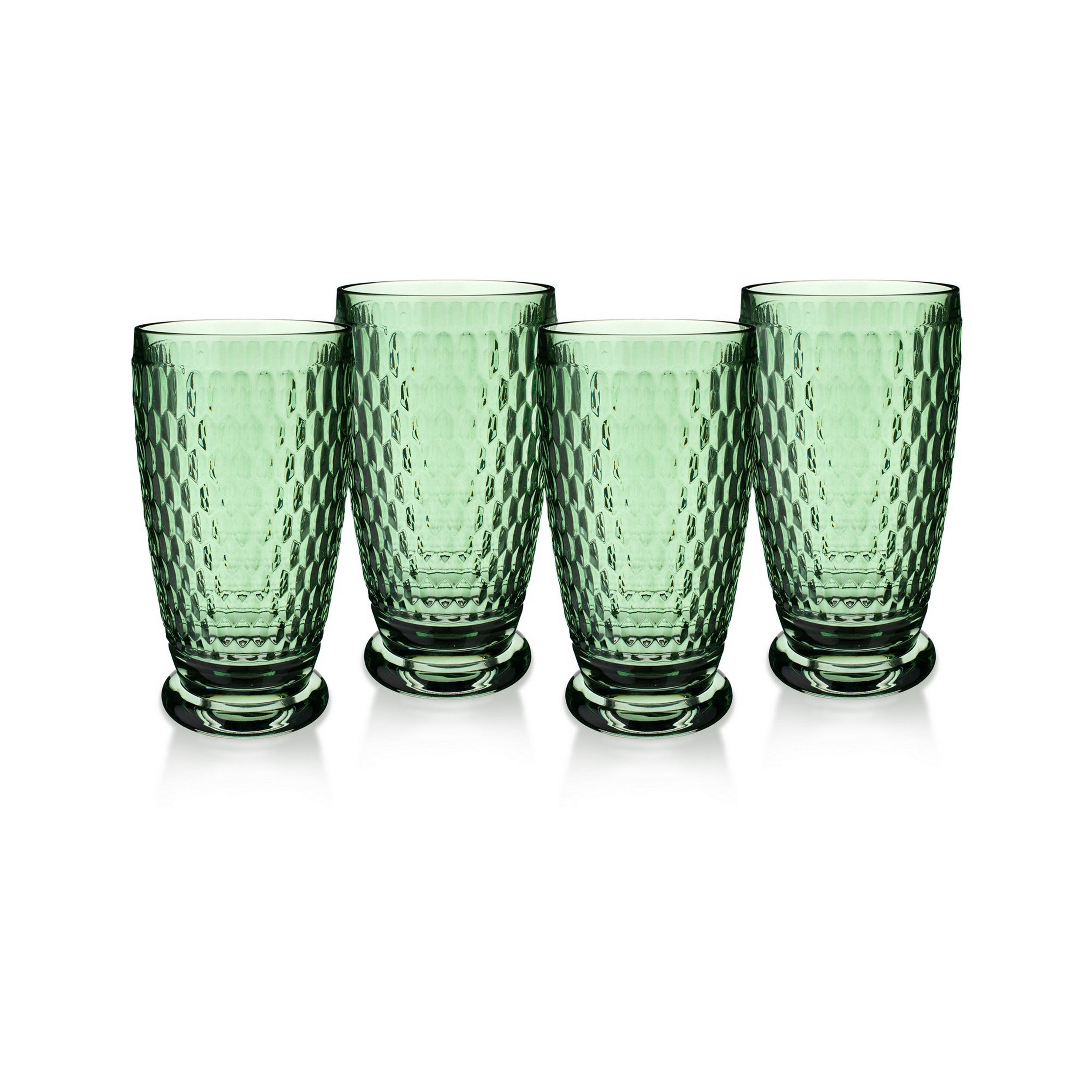 Boston Colored Highball / Tumbler in Green, Set of 4