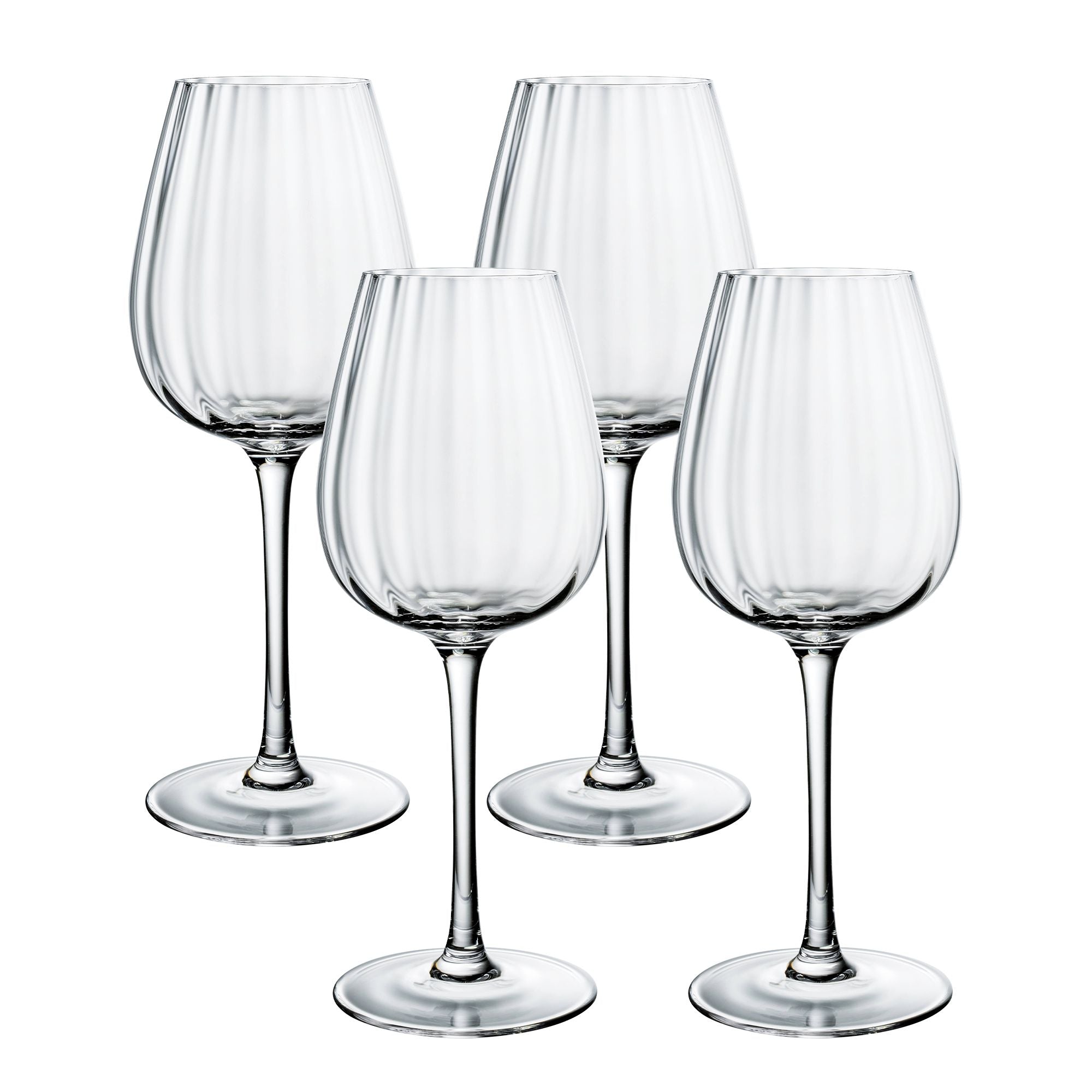 Rose Garden White Wine in Clear, Set of 4