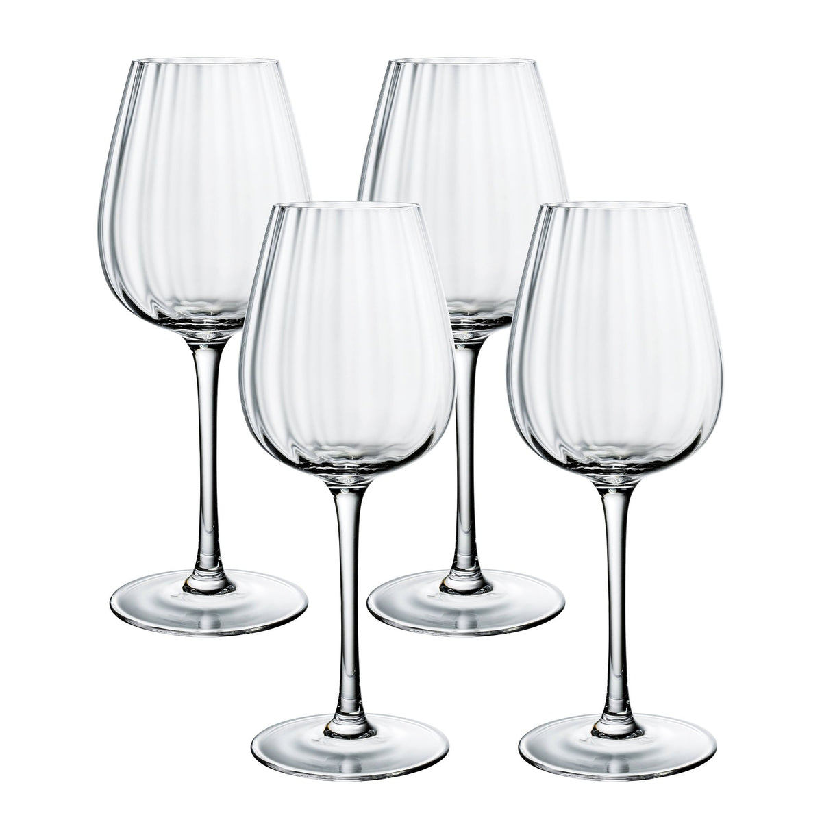 Rose Garden White Wine in Clear, Set of 4