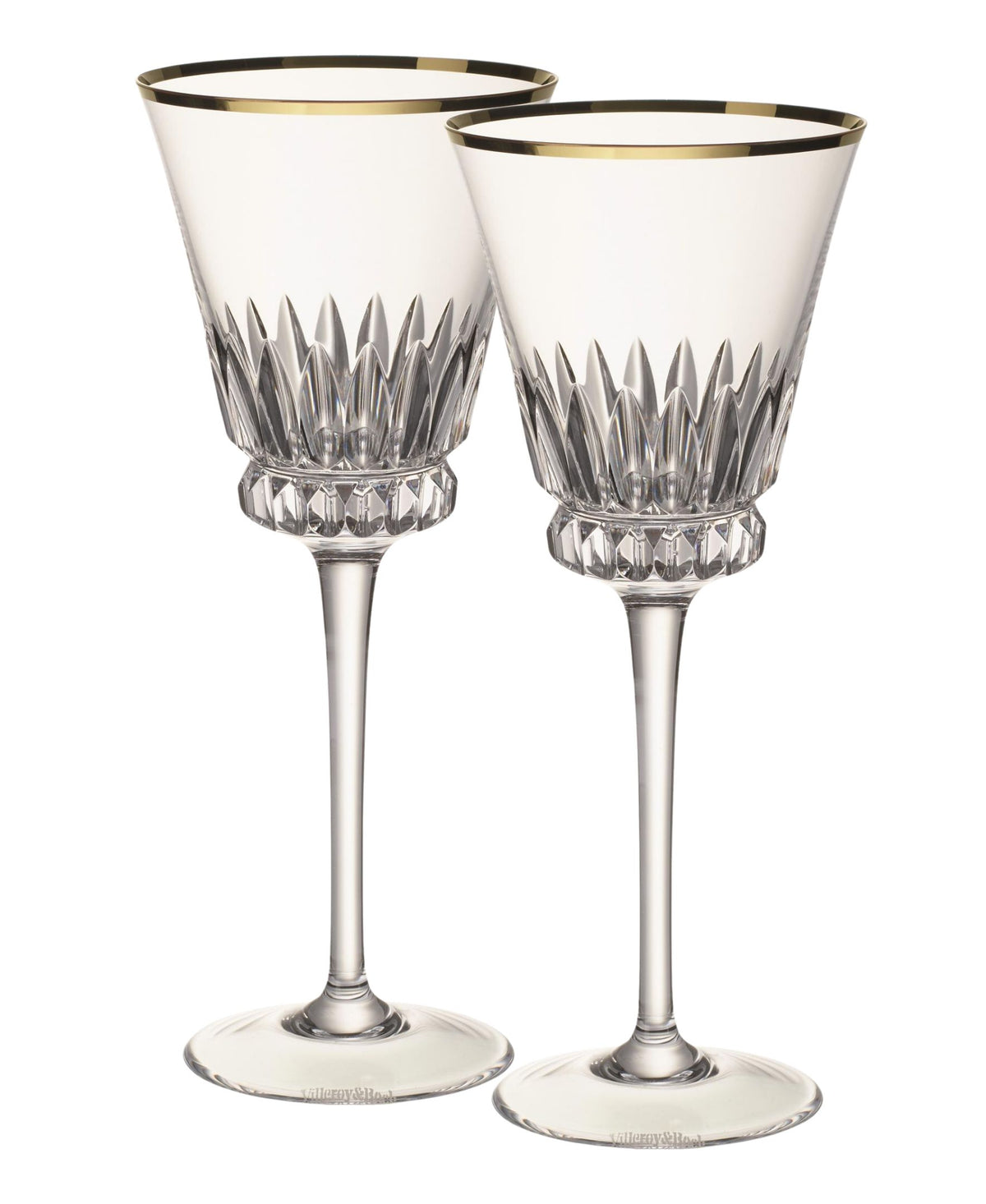 Grand Royal Gold White Wine Pair in Clear & Gold