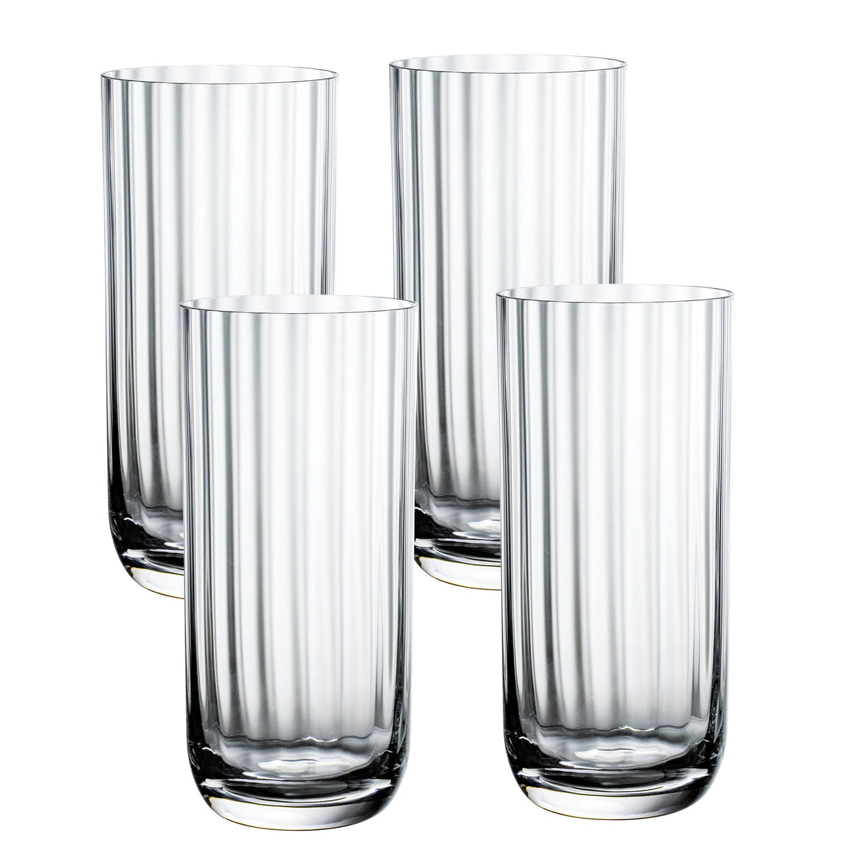 Rose Garden Champagne Coupe in Clear, Set of 4