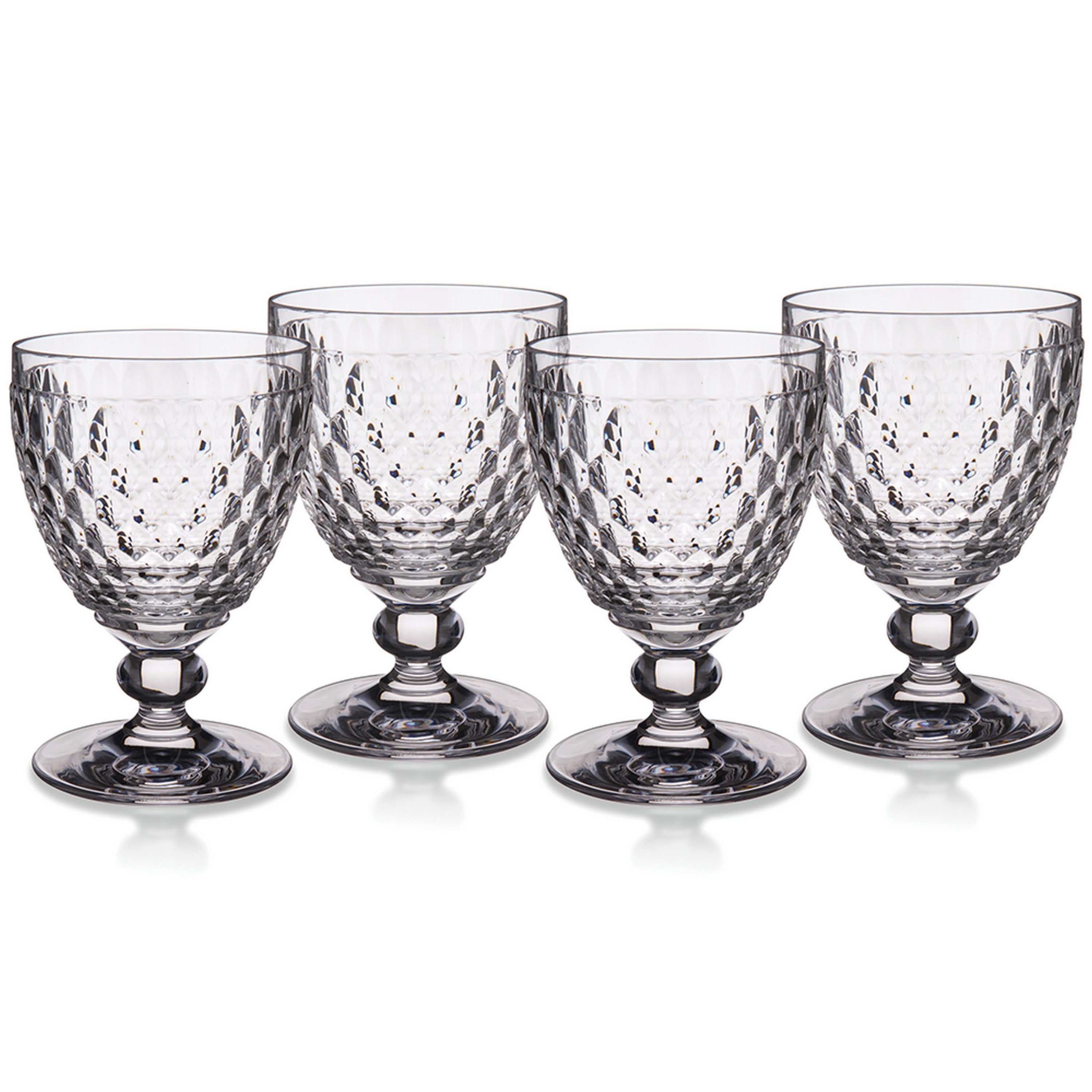 Boston Red Wine in Clear, Set of 4
