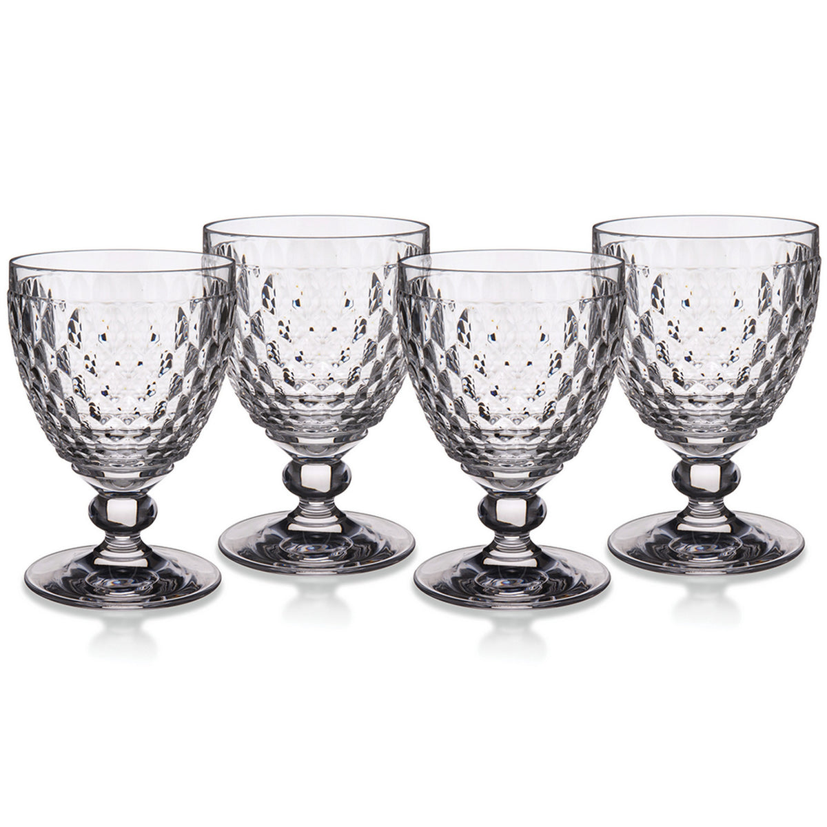 Boston Red Wine in Clear, Set of 4