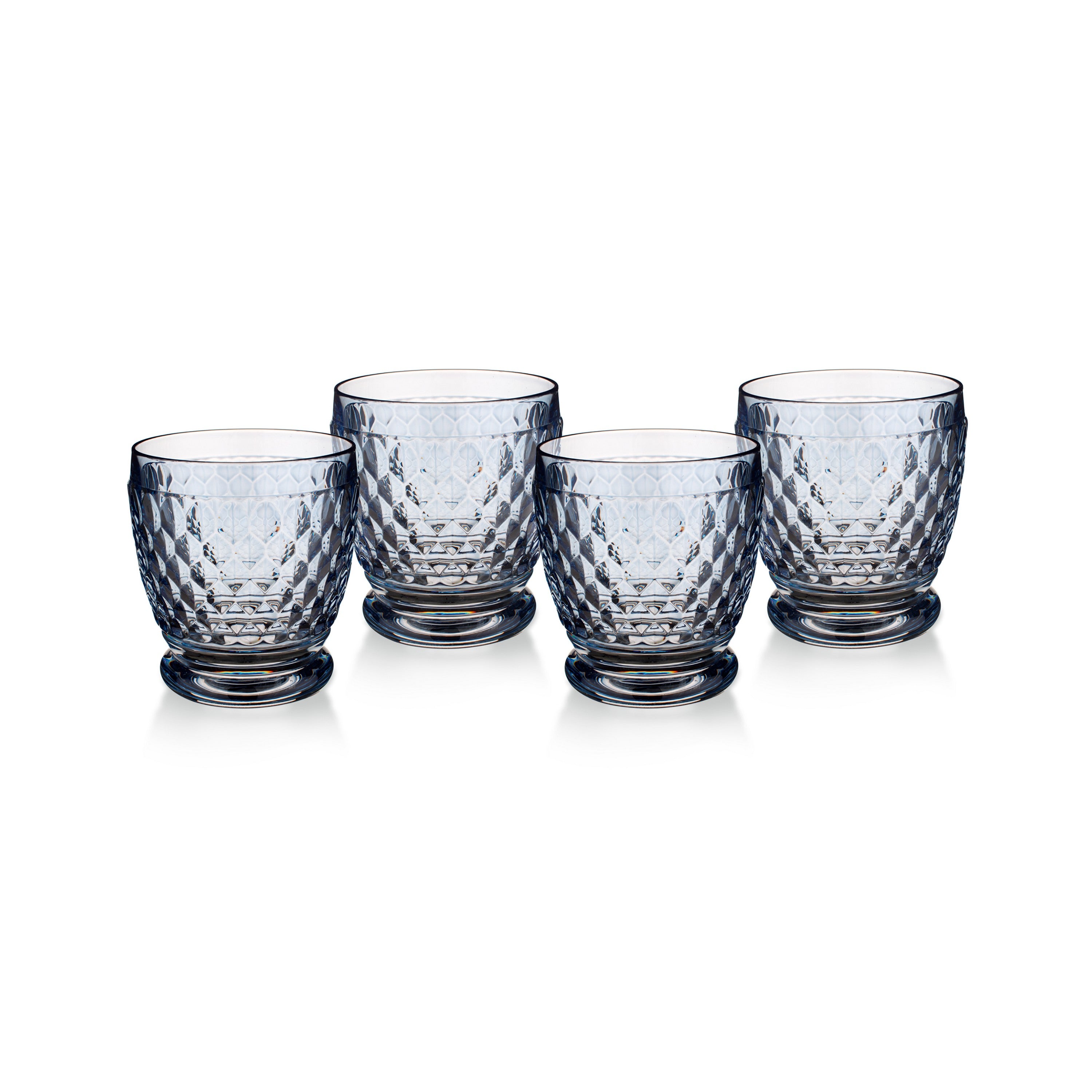 Boston Colored DOF / Tumbler in Blue, Set of 4