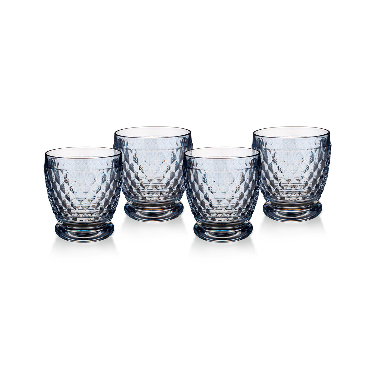 Boston Colored DOF / Tumbler in Blue, Set of 4