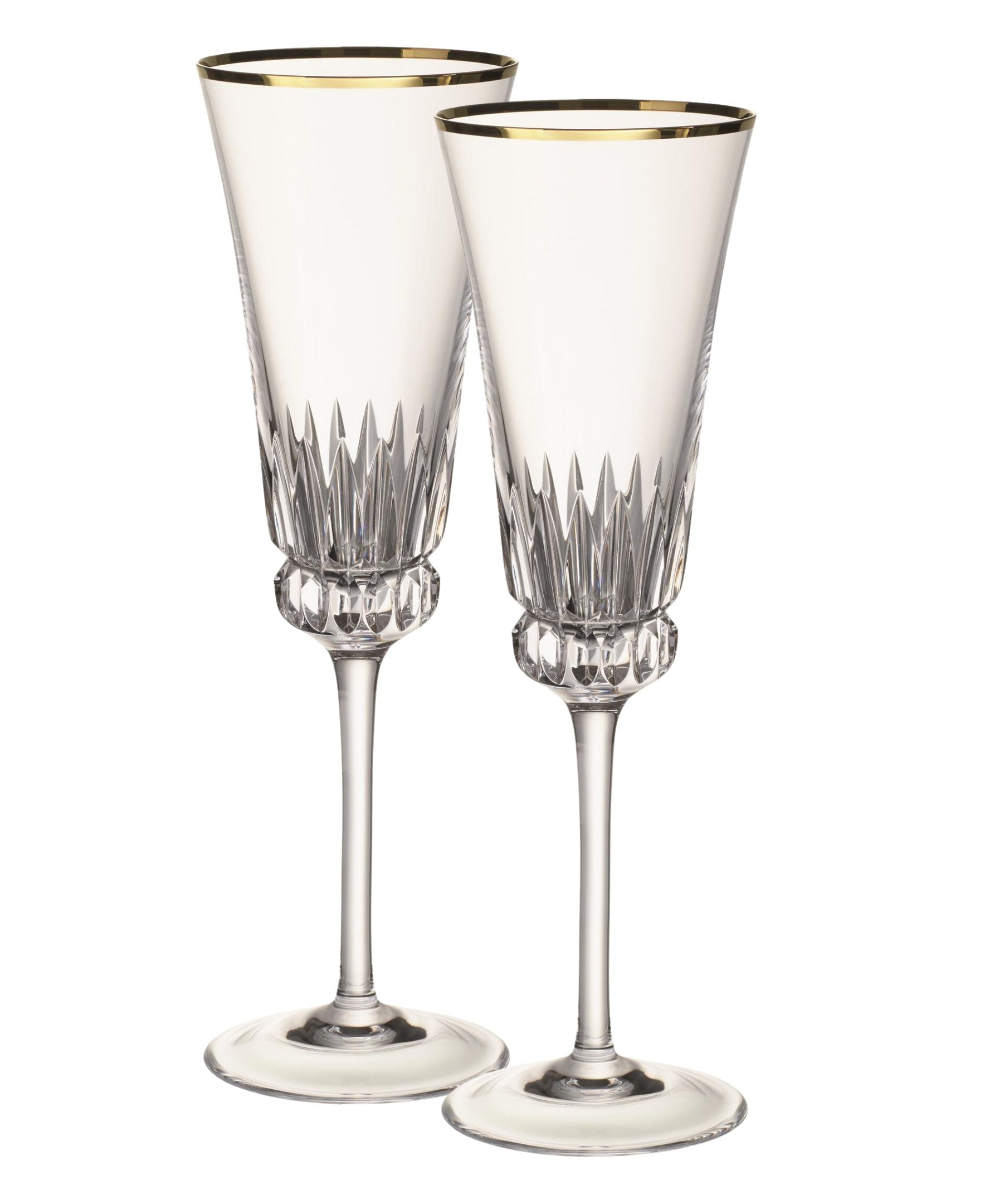Grand Royal Gold Flute Pair in Clear & Gold