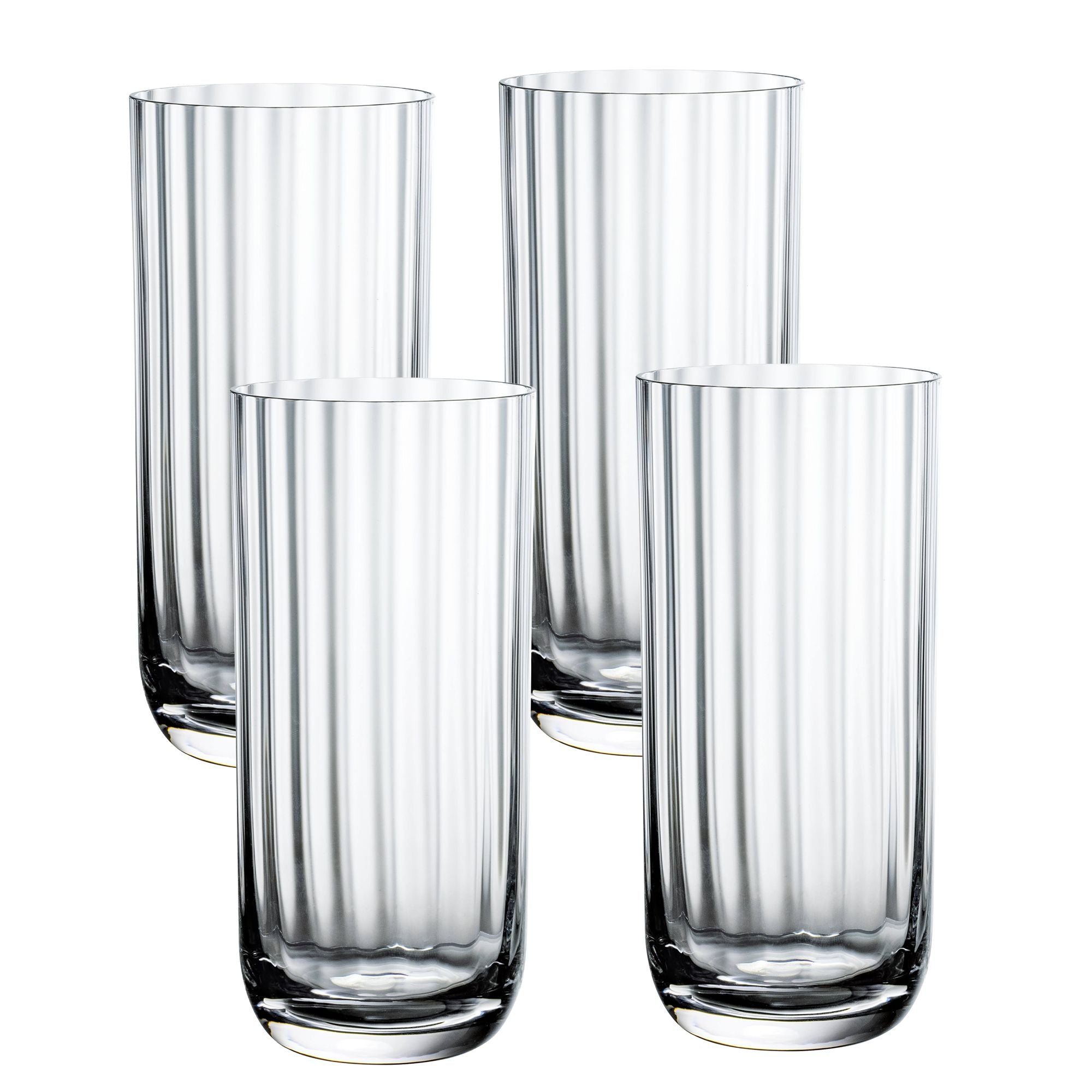 Rose Garden Highball/Tumbler Set in Clear, Set of 4