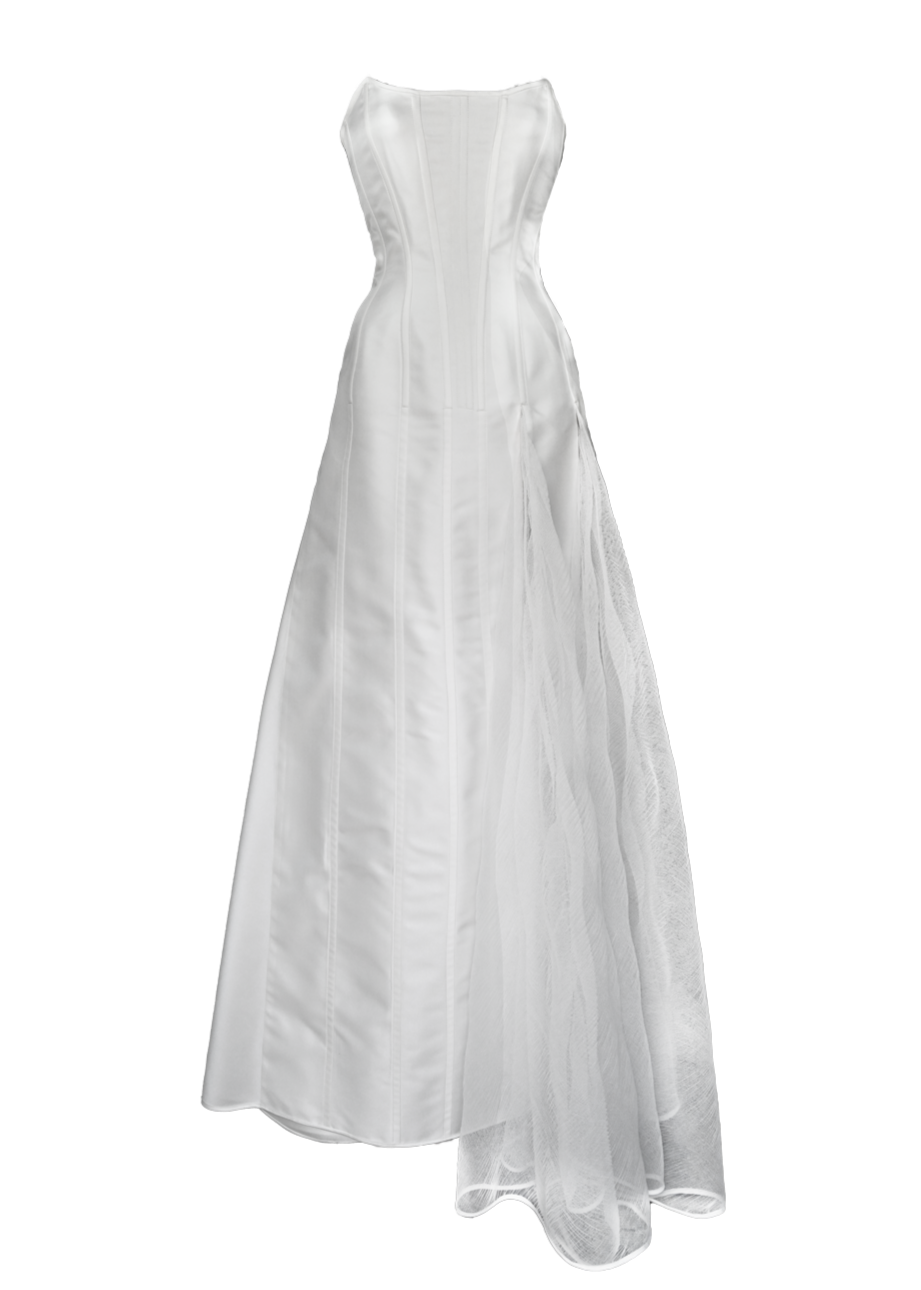 Victorian Maxi Gown 77% Polyester 27% Silk Mikado / Ivory / M (Made to Measure) Victorian Maxi Gown 77% Polyester 27% Silk Mikado / Ivory / M (Made to Measure)