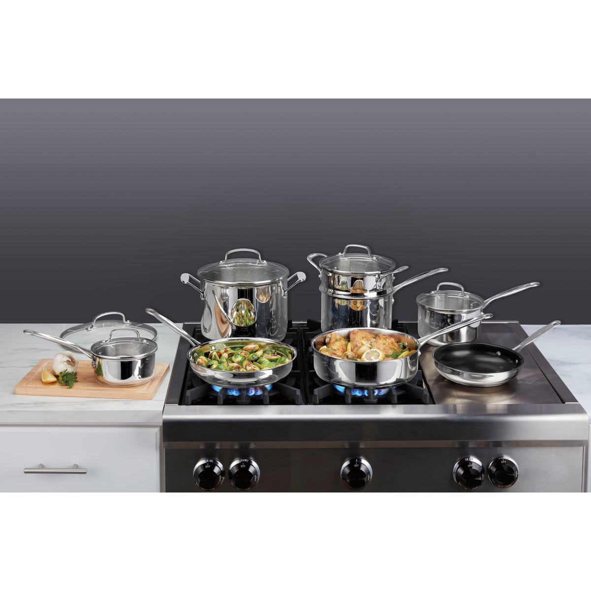 Chef's Classic® Stainless Cookware 13-Piece Set in Stainless Steel