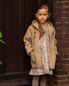 Girls' Hooded Duffle Coat Beige