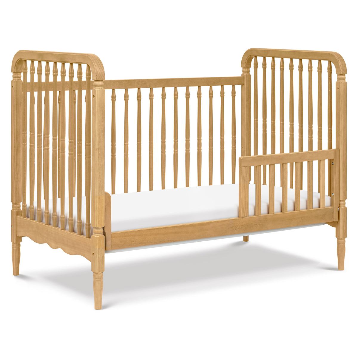 Liberty 3-in-1 Convertible Spindle Crib with Toddler Bed Conversion Kit in Honey