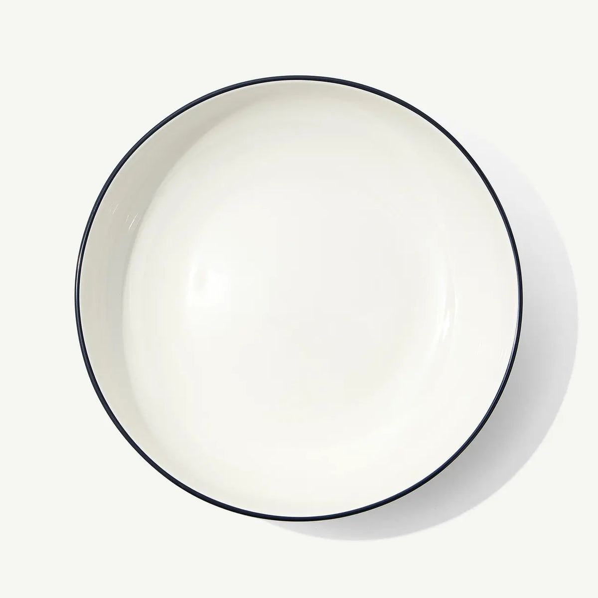 Serving Bowl in Navy Rim