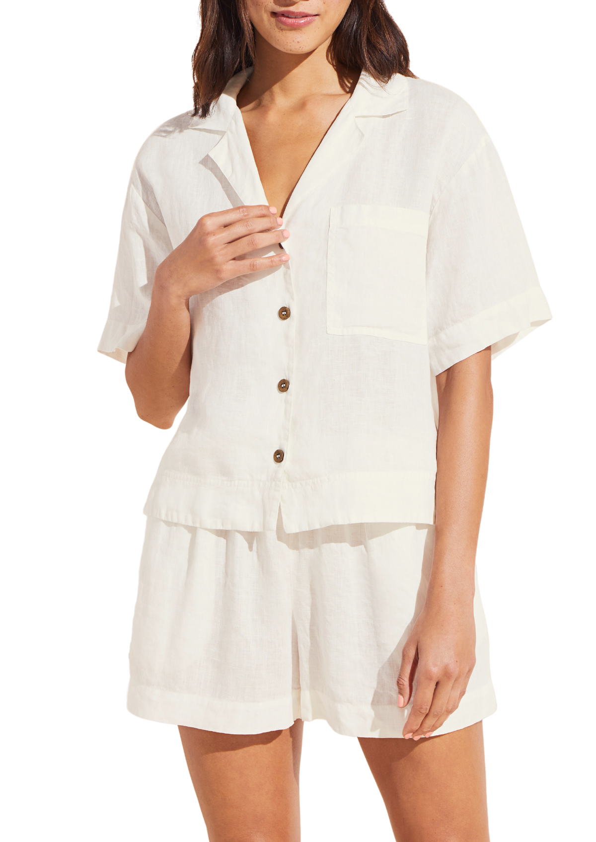 Garment Dyed Linen Short Set
