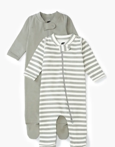 2-Pack Pajama Bundle (Gray) 0-3M