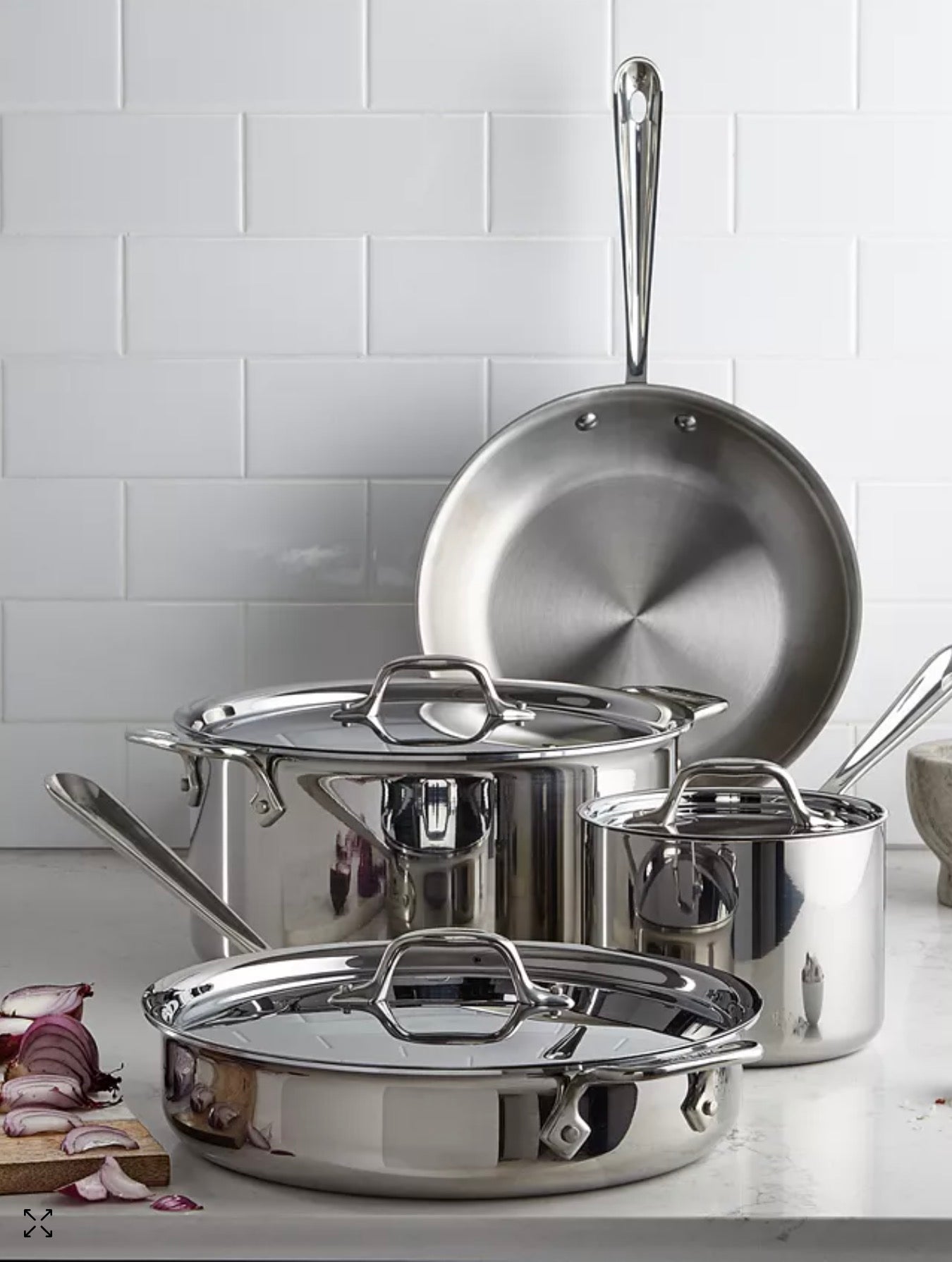 All-Clad D3 Stainless Steel Cookware Set, Exclusively at Macy’s, 7 Piece
