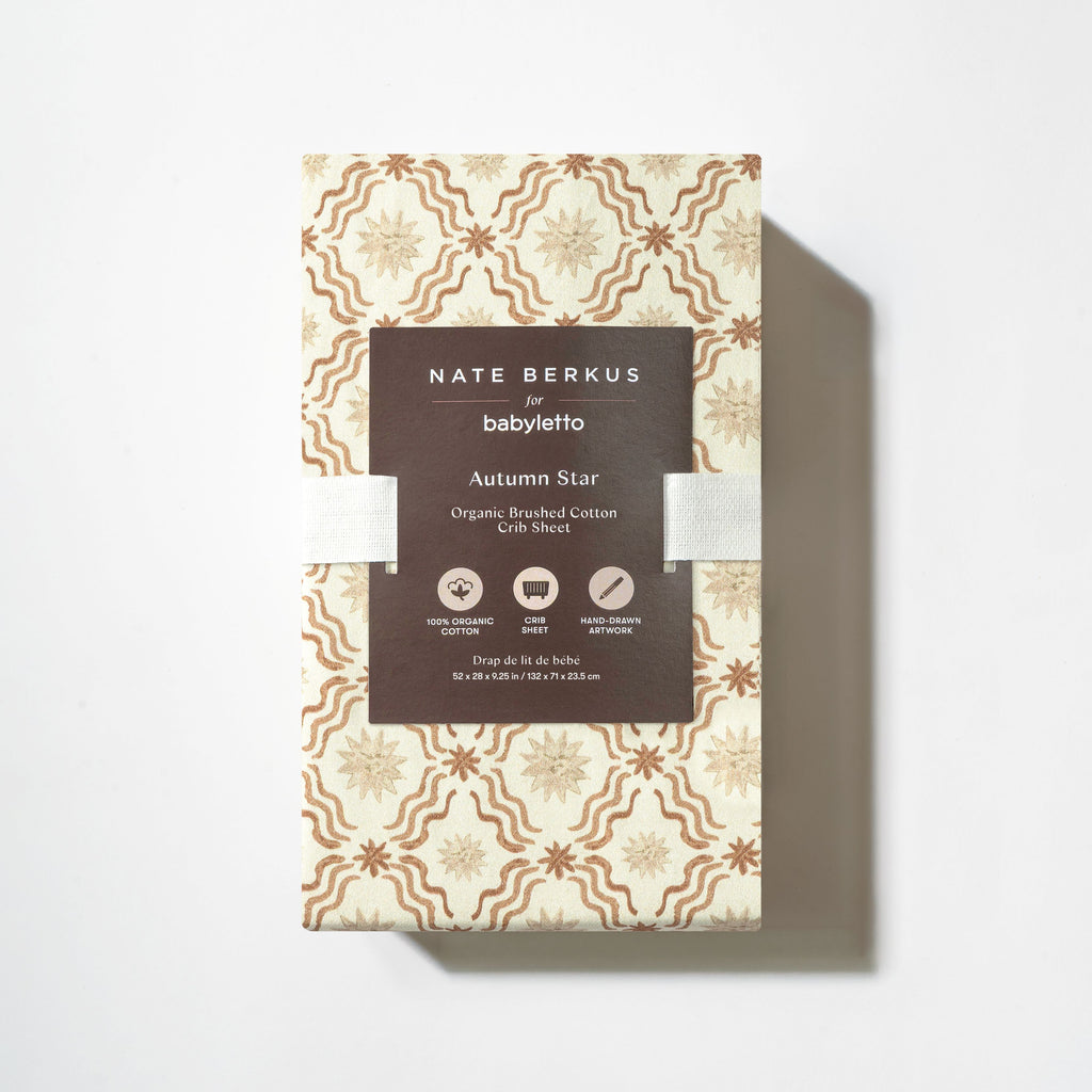 Crib Sheet in GOTS Certified Organic Brushed Cotton by Nate Berkus in Autumn Star