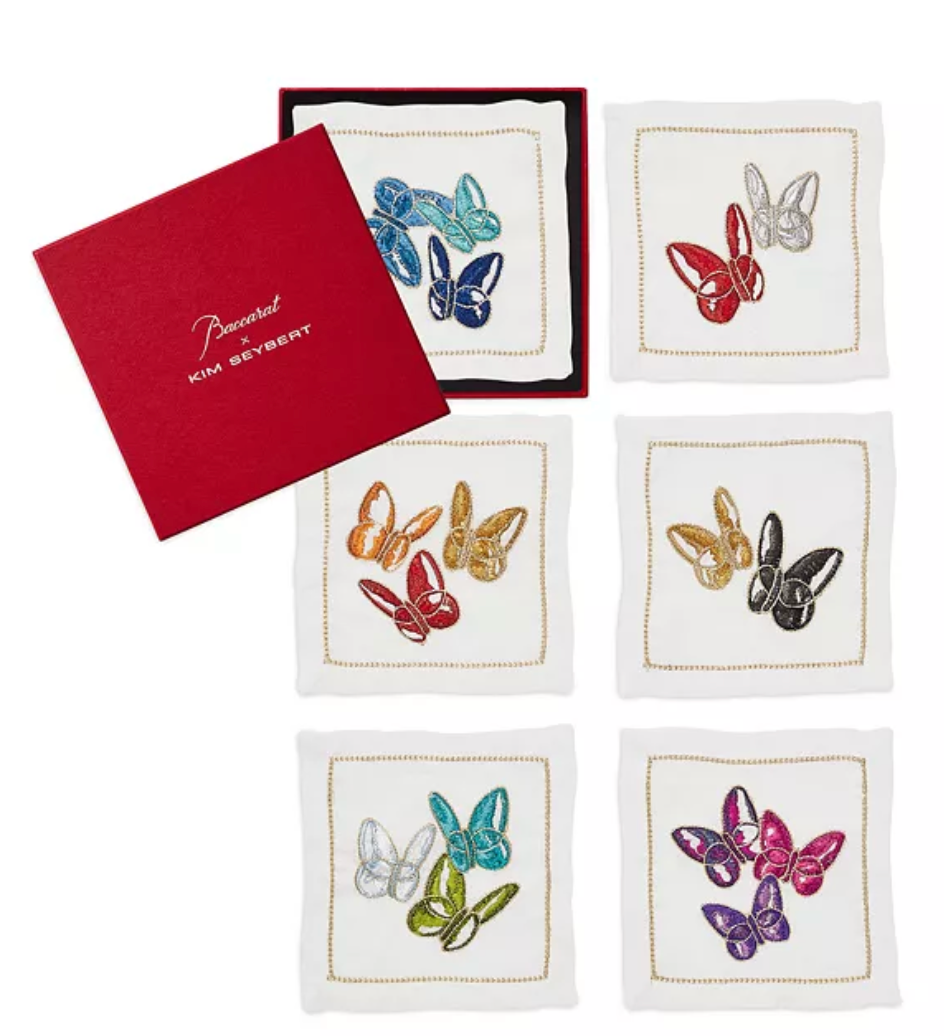 Butterfly Cocktail Napkin in Multi, Set of 6 in a Gift Box